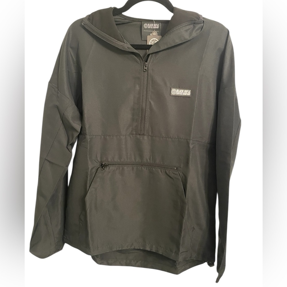 NWT Black Rifle Coffee Company Anorak Windbreaker Men’s Small Black